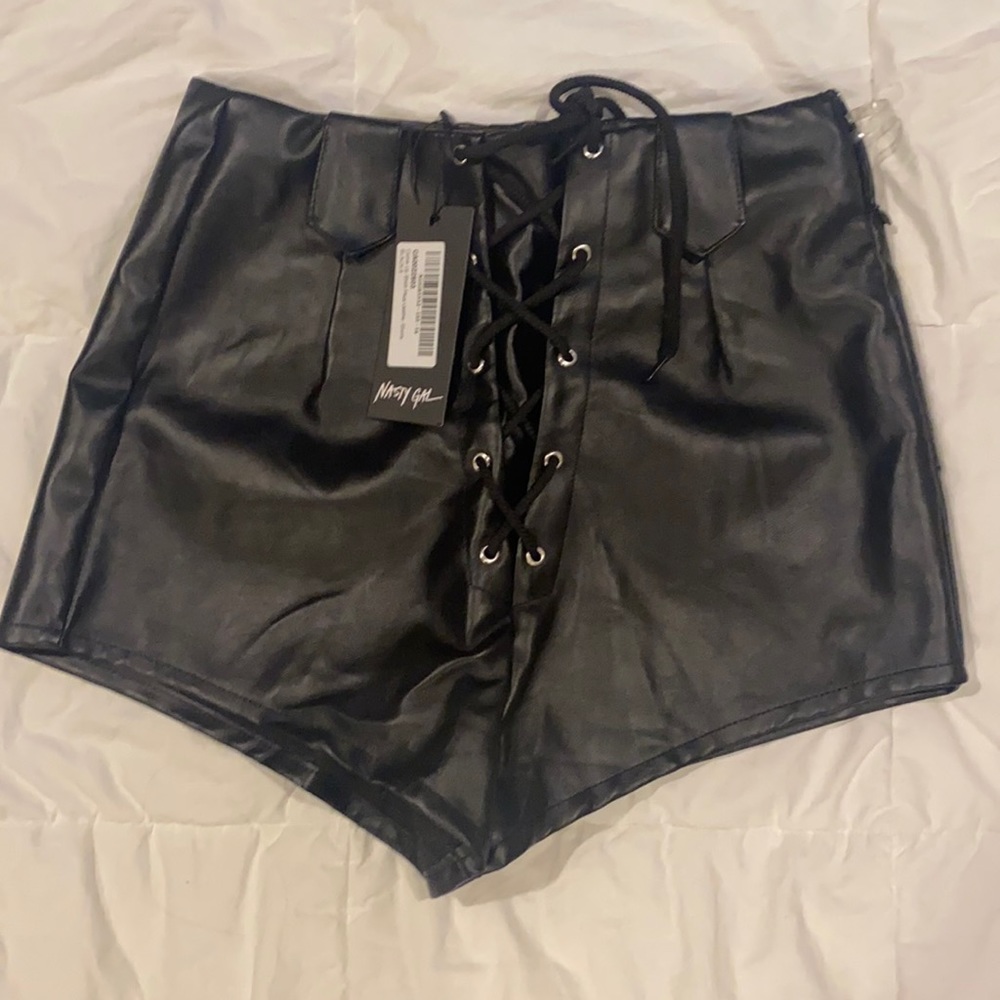 Nasty Gal faux leather shorts